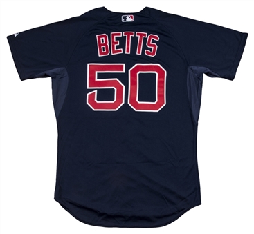 2015 Mookie Betts Game Used Boston Red Sox Blue Alternate Jersey Used On 5/8/2015 (MLB Authenticated)